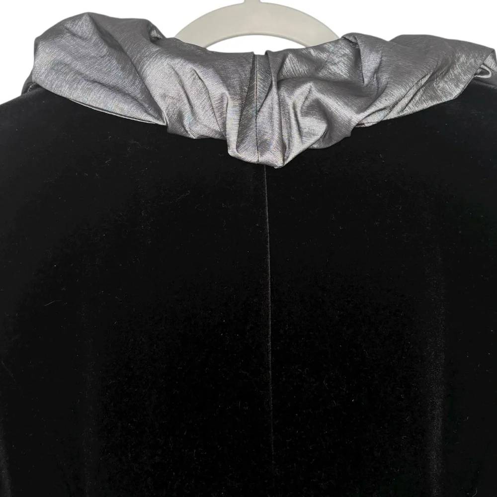 Whimsigoth  Velvet Jacket MP Rhinestone Clasp, Metallic Ruffle Fairy Grunge 90s - Picture 8 of 13